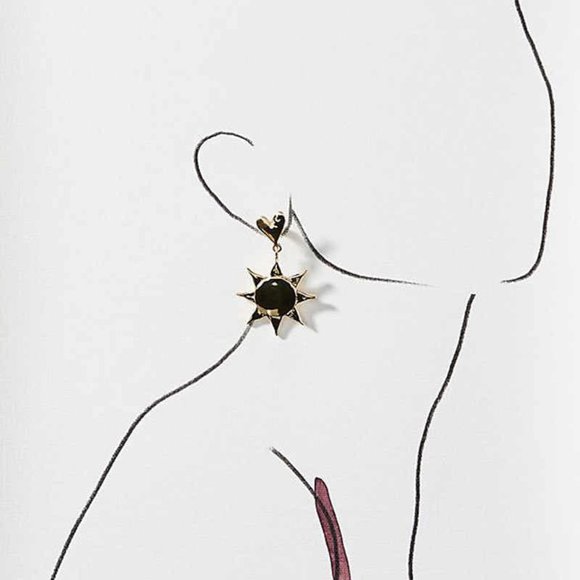 New Anthropologie Gold Heart Sun Drop Earrings - Picture 5 of 9
